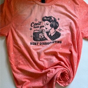 Retro Graphic Orange T-Shirt Bleached
